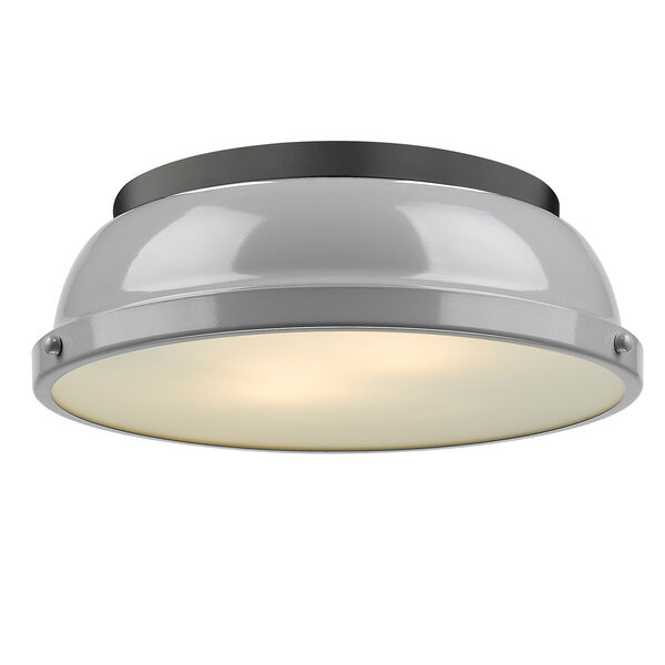 Duncan Black and Grey 14-Inch Two-Light Flush Mount, image 1
